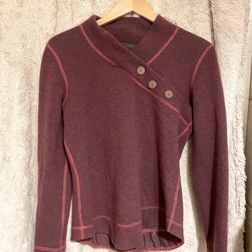 Medium Burgundy Ski Layer with Cute Buttons